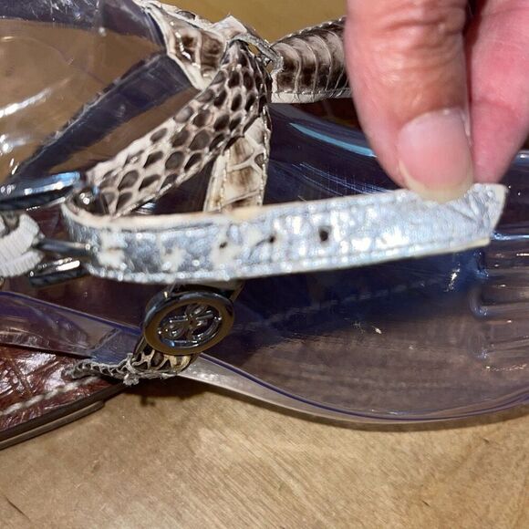 Sam Edelman Womens Leather Snakeskin Strap Wrap Flat Sandals Tan Size 9.5 - Picture 9 of 10